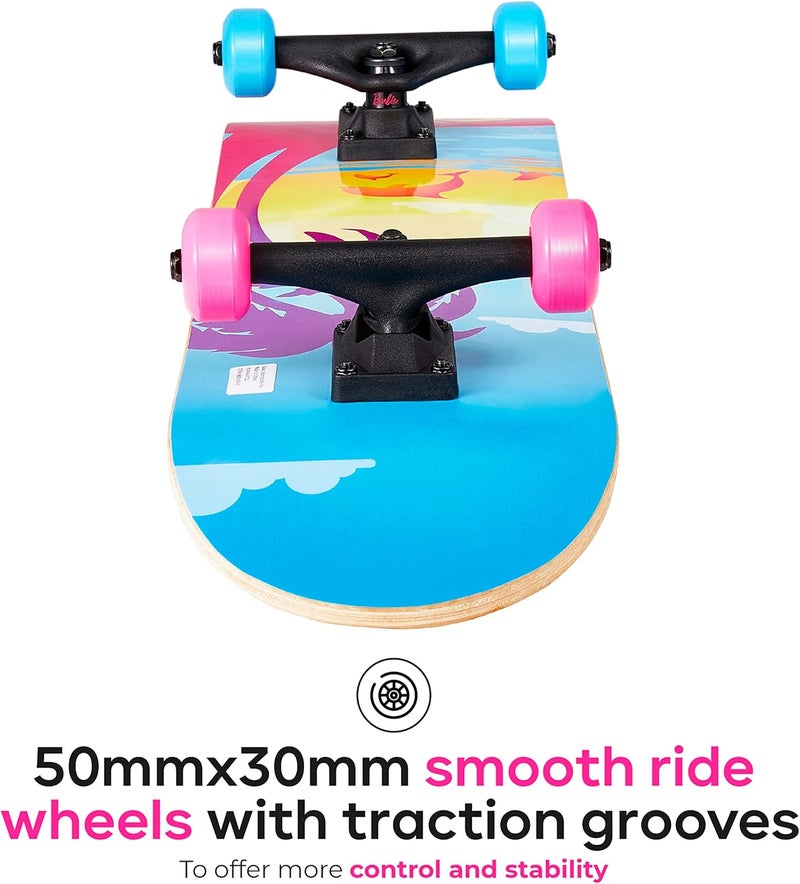 VOYAGER Skateboard with Printed Graphic Grip Tape - Great for Kids and Teens, Cruiser Skateboard with ABEC 5 Bearings, Durable Deck, Smooth Wheels - Image 4
